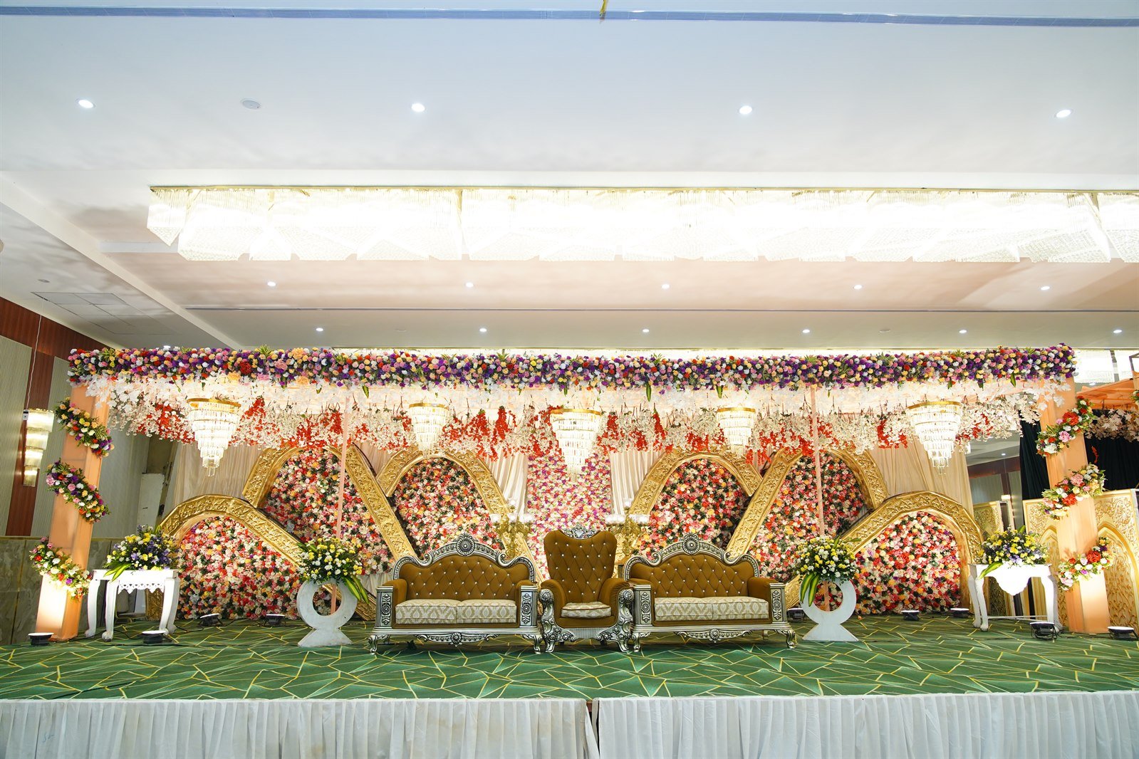 Traditional Mandap and Engagement Stage Setup